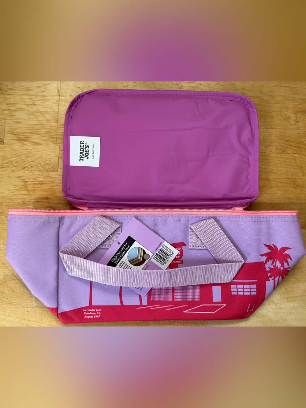 NWT PURPLE TRADER JOES MINI COOLER BAG!